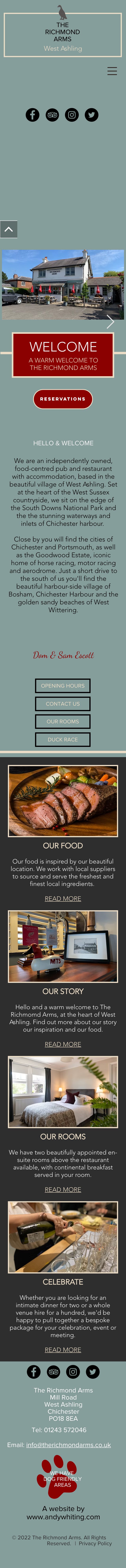 The original The Richmond Arms website, captured September 2026